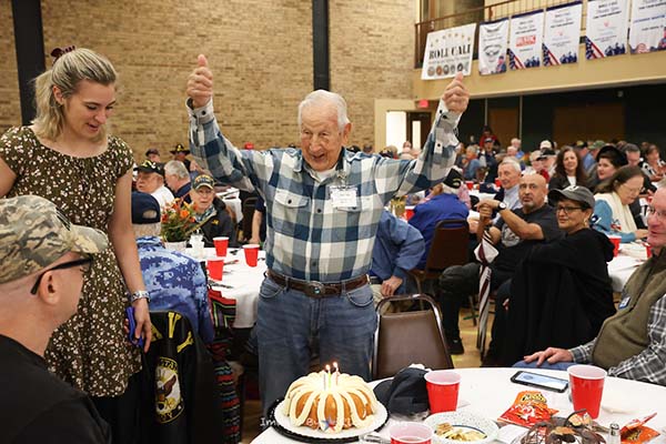 WWII Veteran John Boswell celebrates 98th birthday Fort Worth Roll Call Luncheon October 2022