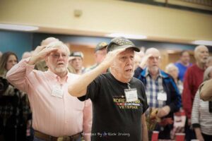 Veteran salute during presentation of the Colors Roll Call Fort Worth January 2023
