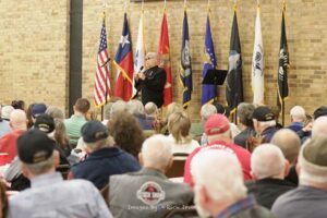 Veterans listen to Dave Roever speak at luncheon Roll Call Fort Worth January 2023