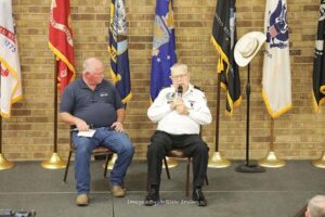 Roll Call Fort Worth Korean War Veteran Jim Sharp talks to fellow veterans at monthly luncheon May 2023