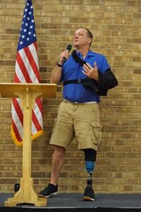 Roll Call Fort Worth Operation Iraqi Freedom veteran Randy Nantz speaks to members at monthly luncheon March 2023
