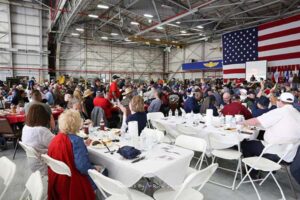 Roll Call Fort Worth Veterans gather in a hangar for luncheon on NAS Fort Worth JRB April 2023