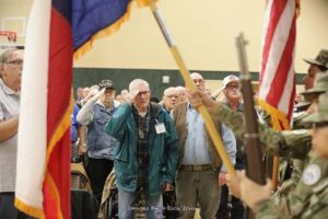 Roll Call Fort Worth veterans salute during national anthem February 2023